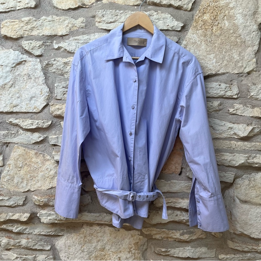 MAISON FLANEUR Cotton Belted Shirt Size Large